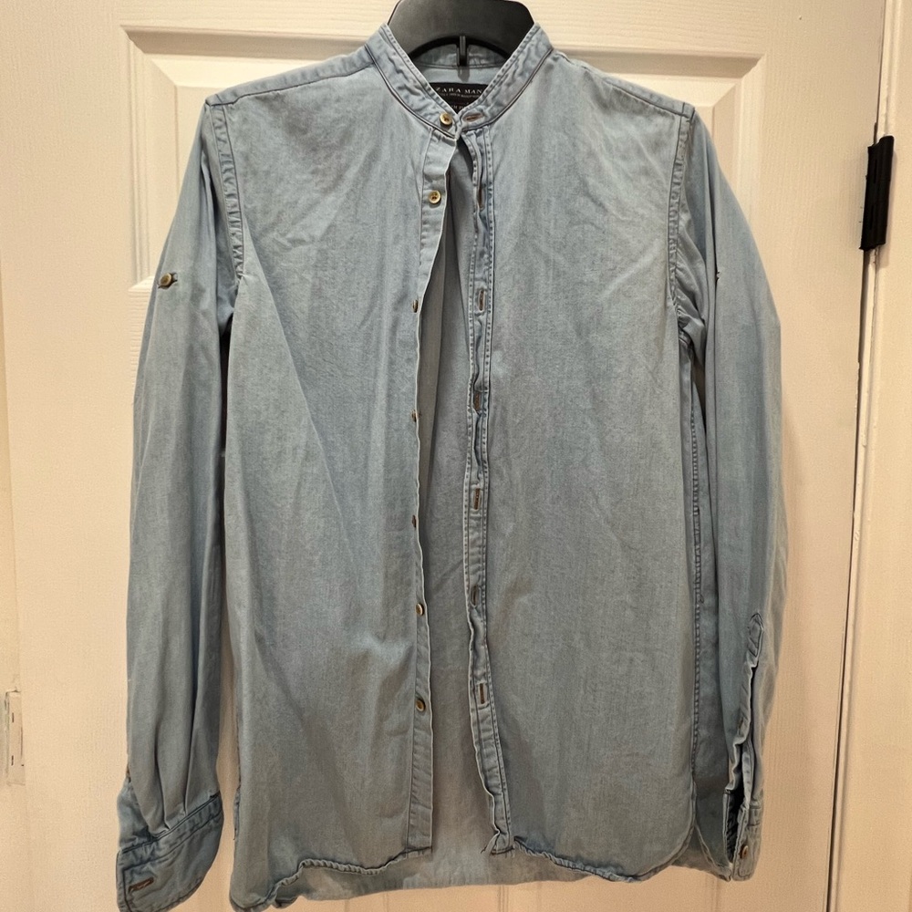 Zara Man Light Blue Slim Fit Shirt